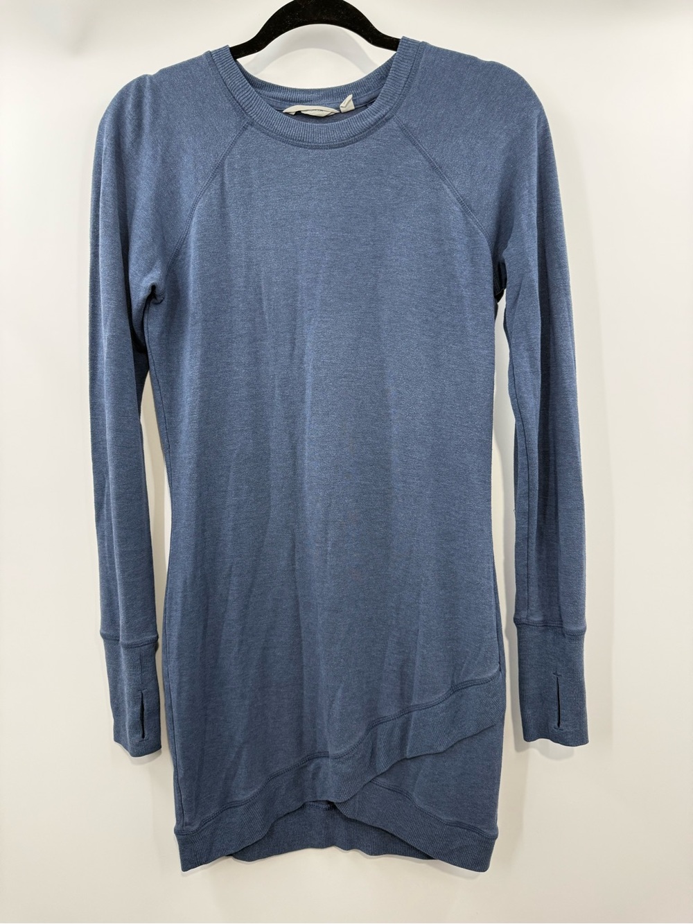 Athleta Criss Cross Sweatshirt Dress Modal Blue Dusty Blue Womens Size XL